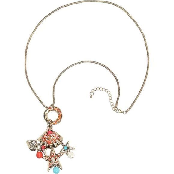 Coiris 3 Layer Illusion Wire Statement Necklace for Women Blue Green Beaded - Picture 3 of 7